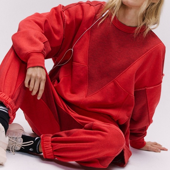 Free People Sweaters - Free People Making It Pullover NWT Victory Red